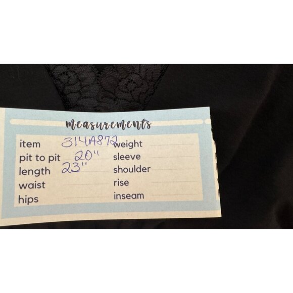 Talbots Black 8 Petite Lace-Trim V-Neck Sleeveless Top - Picture 6 of 8